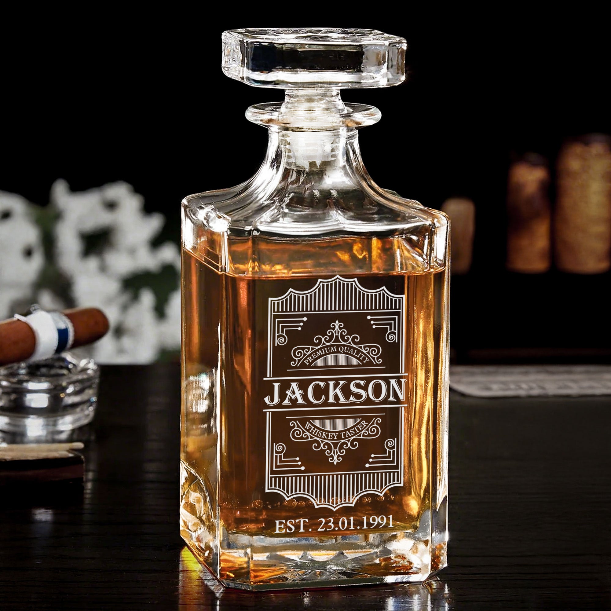 Custom Name Gift For Whiskey Lovers - Custom Decanter