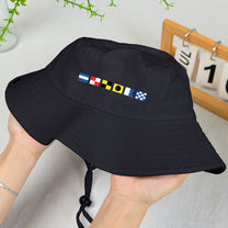 Custom Name In Nautical Flag - Personalized Bucket Hat