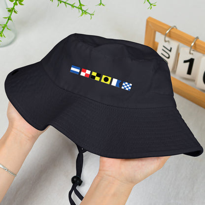 Custom Name In Nautical Flag - Personalized Bucket Hat
