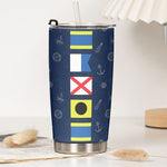 Custom Name In Nautical Flag - Personalized Tumbler Cup