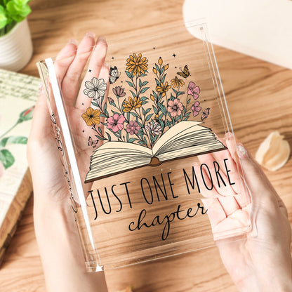 Custom Name Just One More Chapter - Personalized Acrylic Book Vase