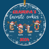 Custom Name Letter Grandma's Favorite Cookies - Personalized Acrylic Ornament