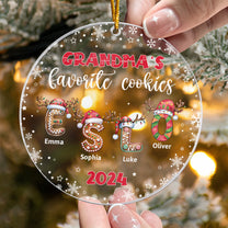 Custom Name Letter Grandma's Favorite Cookies - Personalized Acrylic Ornament