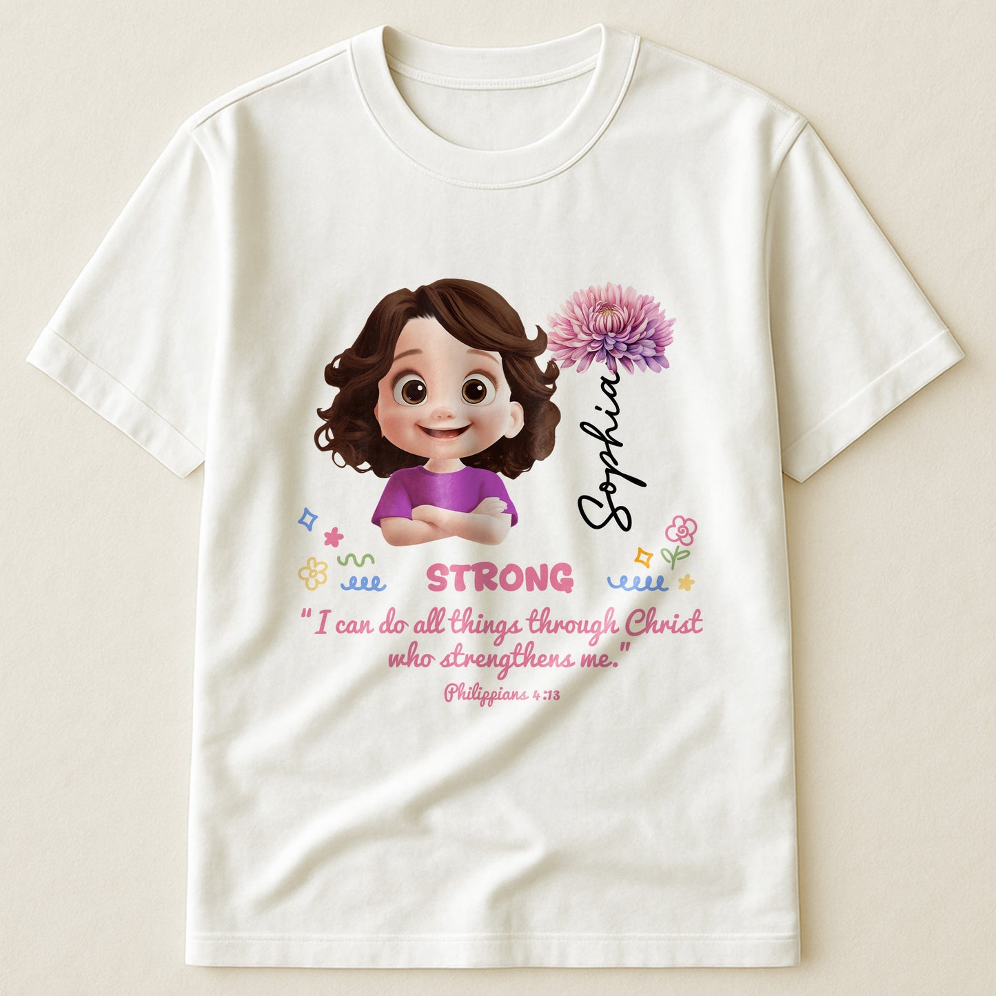 Custom Name Matching With Bible Verse Gift For Kids - Personalized Shirt