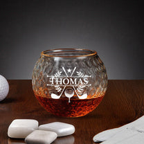 Custom Name Monogram For Men, Golf Lovers, Husband, Dad, Grandpa - Personalized Golf Whiskey Glass
