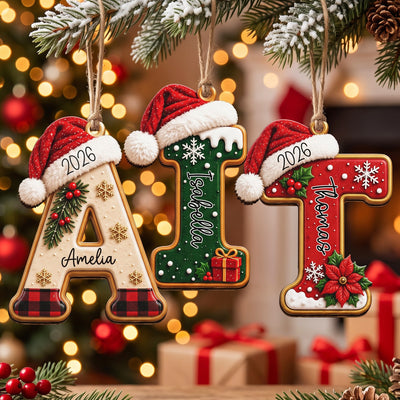 Custom Name Ornament For Kids, Family Christmas Stocking Tag - Personalized Ornament