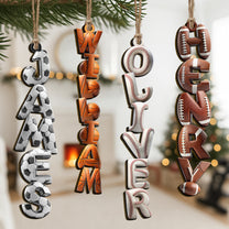 Custom Name Ornament For Sport Lovers, Boy, Girl - Personalized Name Wooden Ornament