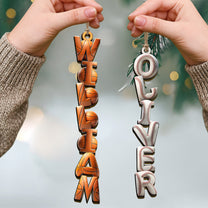 Custom Name Ornament For Sport Lovers, Boy, Girl - Personalized Name Wooden Ornament