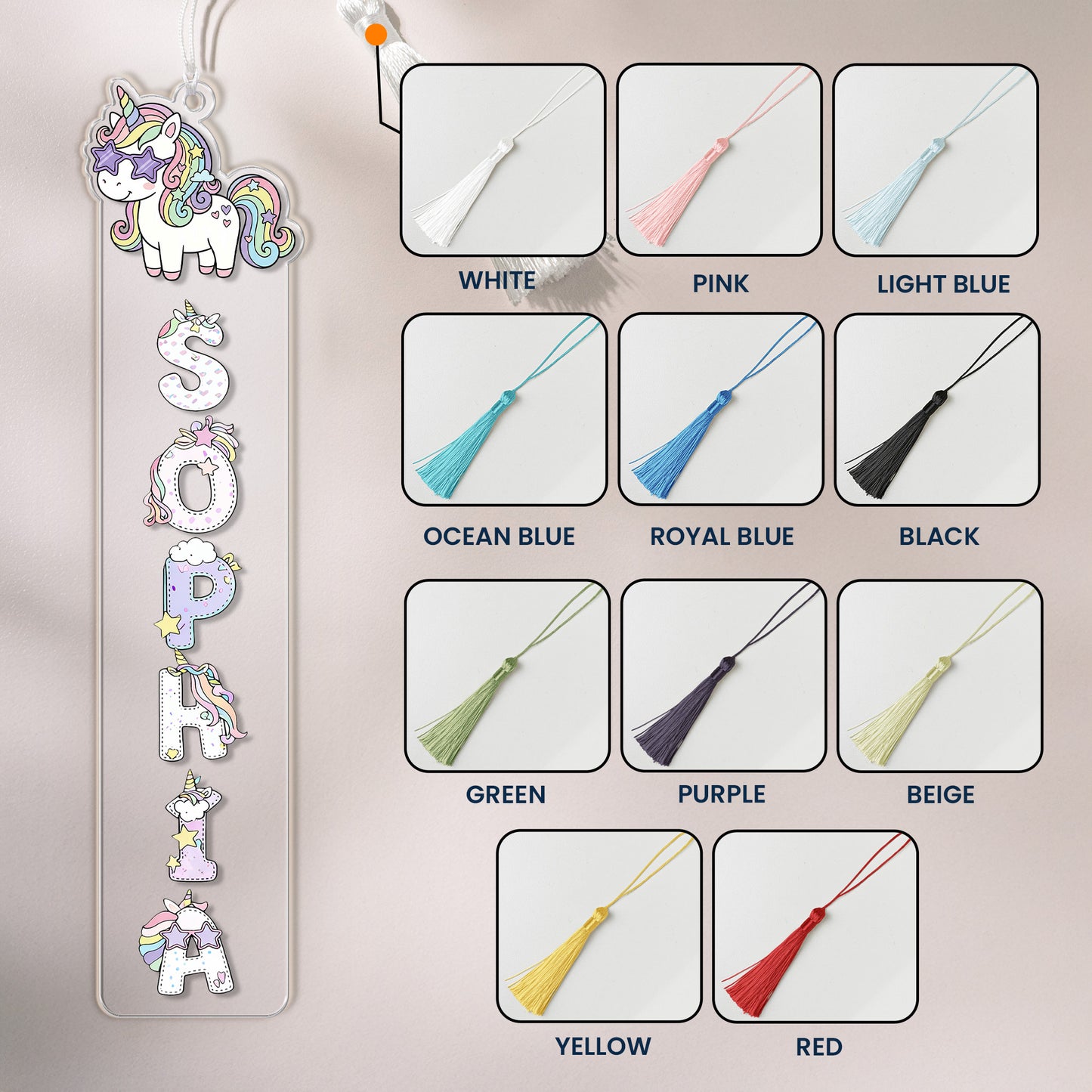 Custom Name Pattern Gift - Custom Acrylic Bookmark
