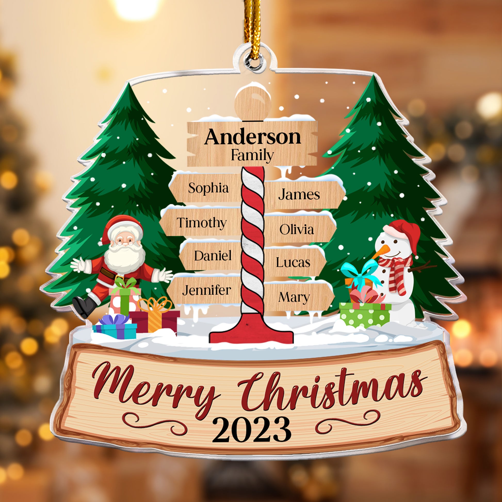Miniature Christmas Tree Ornaments Name/Yr Personalized Acrylic