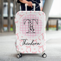 Custom Name Ribbon Coquette - Personalized Luggage Cover