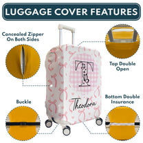 Custom Name Ribbon Coquette - Personalized Luggage Cover