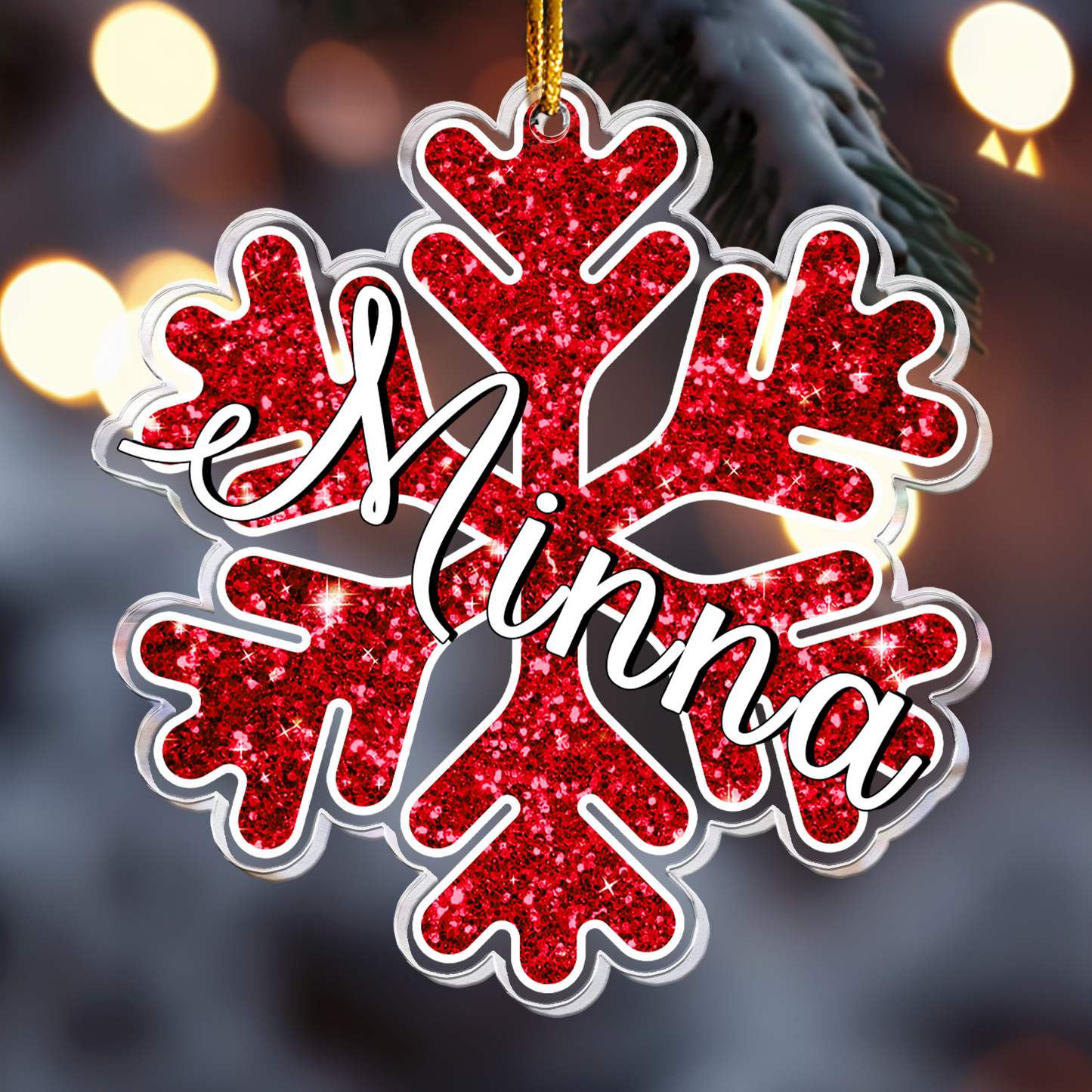 Custom Name Snowflakes For Family, Friends - Personalized Acrylic Ornament