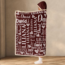 Custom Name Snuggle In Love Together - Personalized Wearable Blanket Hoodie