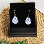 Custom Name Toile De Jouy French Chinoiserie - Personalized Acrylic Earrings