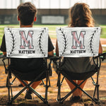 Custom Name With Baseball Pattern Chair Cover - Personalized Folding Chair Cover