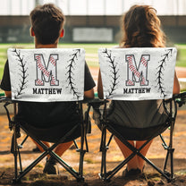 Custom Name With Baseball Pattern Chair Cover - Personalized Folding Chair Cover