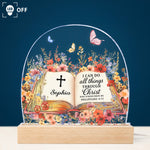 Custom Name With Book Of Favorite Bible Verses - Personalized LED Night Light