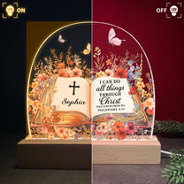 Custom Name With Book Of Favorite Bible Verses - Personalized LED Night Light