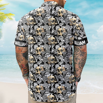 Custom Name With Magic Poisonous Mushroom And Skull - Custom Hawaiian Shirts
