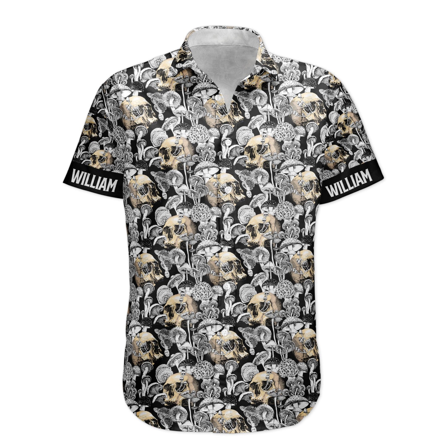 Custom Name With Magic Poisonous Mushroom And Skull - Custom Hawaiian Shirts