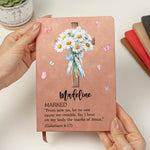Custom Name With Matching Bible Verse Christian Gift - Personalized Leather Journal