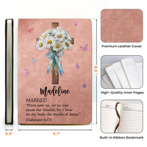 Custom Name With Matching Bible Verse Christian Gift - Personalized Leather Journal