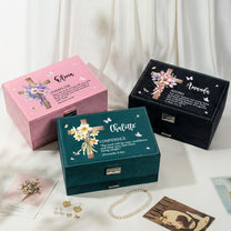 Custom Name With Matching Bible Verse Faith Gift - Personalized Large Jewelry Box