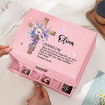 Custom Name With Matching Bible Verse Faith Gift - Personalized Large Jewelry Box