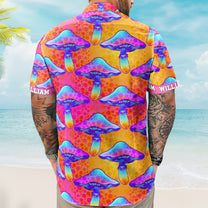 Custom Name With Poisonous Mushroom Pattern - Custom Hawaiian Shirts