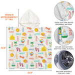 Custom Name With Summer And Beach Pattern - Personalized Kids Hooded Towel