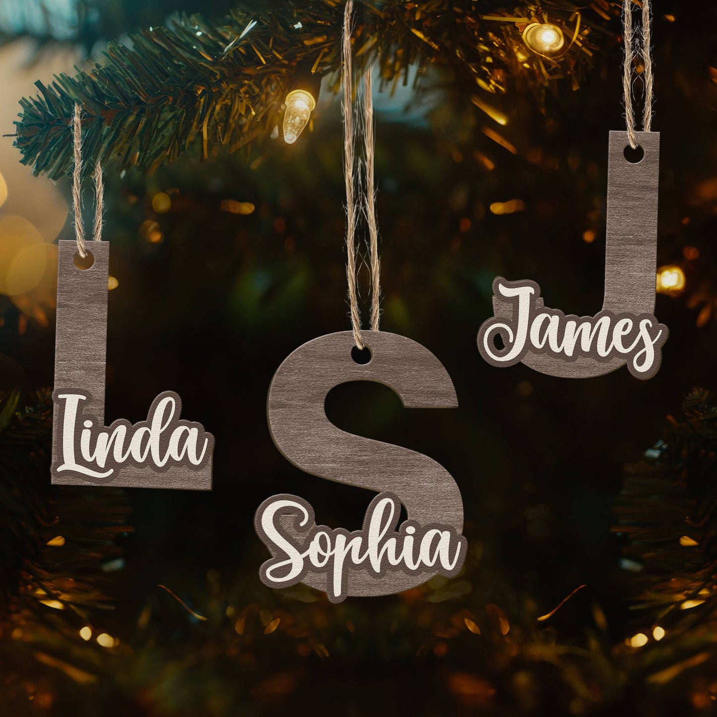 Custom Name Wood Letter - Personalized Wooden Ornament