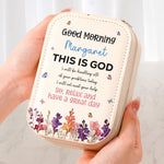 Custom Name & Birth Flower Christian Inspiration - Custom Makeup Box With LED Mirror