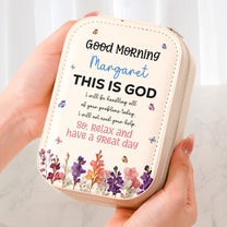 Custom Name & Birth Flower Christian Inspiration - Custom Makeup Box With LED Mirror