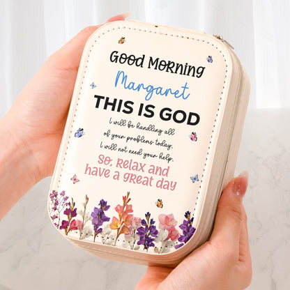 Custom Name & Birth Flower Christian Inspiration - Custom Makeup Box With LED Mirror