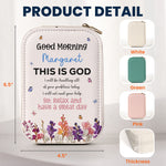 Custom Name & Birth Flower Christian Inspiration - Custom Makeup Box With LED Mirror