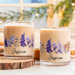 Custom Name & Birth Flower Faux Pressed Flower - Personalized Glass Mug