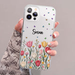 Custom Name & Birth Flower For Her, Coworkers, Daughter, Friends - Personalized Phone Case