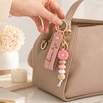 Custom Name & Birth Flower For Her, Sisters, Friends, Teacher, Coworkers - Personalized Beaded Keychain