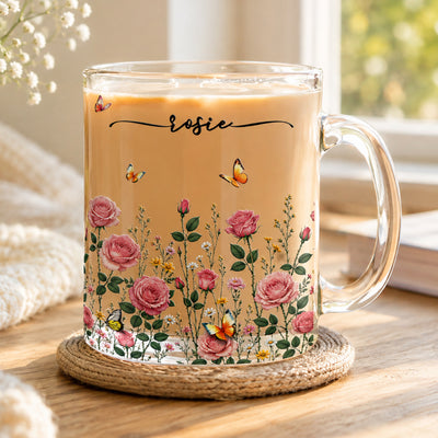 Custom Name & Birth Flower For Her, Teachers, Coworkers, Boss, Friends - Personalized Mugs