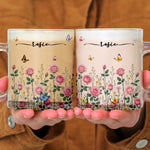 Custom Name & Birth Flower For Her, Teachers, Coworkers, Boss, Friends - Personalized Mugs