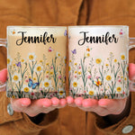 Custom Name & Birth Flower For Her, Teachers, Coworkers, Boss, Friends - Personalized Mugs