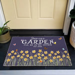 Custom Name & Birth Flower Garden Welcome Mat For Her, Mom, Grandma - Personalized Doormat