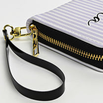 Custom Name & Birth Flower Gift For Her - Personalized Leather Long Wallet