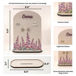 Custom Name & Birth Flower Gift For Her - Personalized Wooden Jewelry Stand
