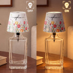 Custom Name & Birth Flower, Personalized Bottle Decor, Night Lamp Lighting - Personalized Night Light