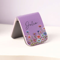 Custom Name & Birth Month Flower For Book Lovers, Book Clubs - Personalized Leather Magnetic Bookmark