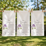 Custom Name & Birthflower Gift For Daughter Granddaughter - Personalized Kitchen Towel