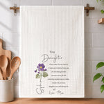 Custom Name & Birthflower Gift For Daughter Granddaughter - Personalized Kitchen Towel
