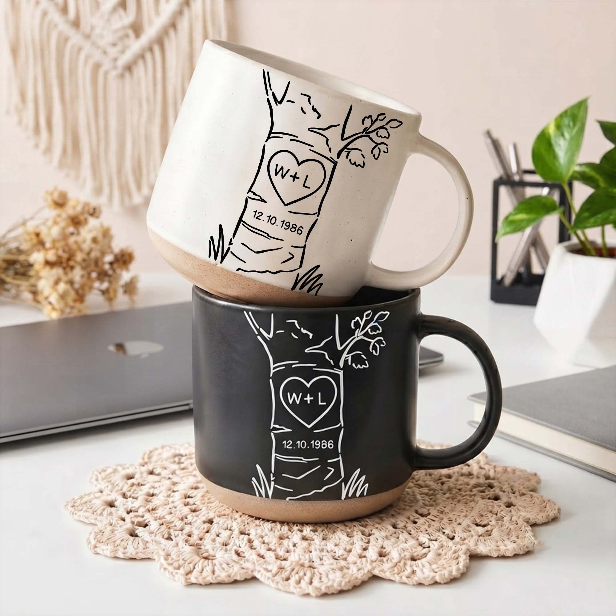 Custom Name & Date Anniversary Gifts For Couple New Version - Personalized Mug